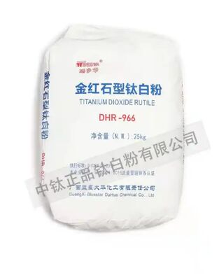 DHR-966 Dióxido de titanio rútil con recubrimiento inorgánico de silicio y aluminio para una alta blancura y una fuerte resistencia al tinte