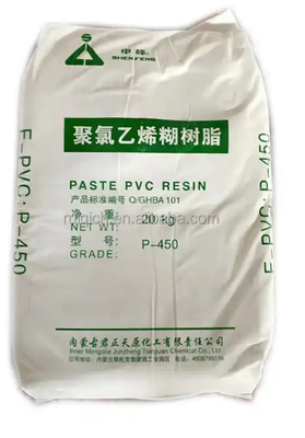 Junzheng P-450 Resina de PVC de grado de pasta con valor K-65 de bajo contenido volátil y viscosidad de pasta controlable