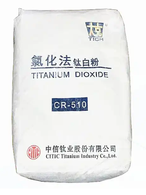 CITIC CR-510 Dióxido de titanio rutilo con 100% de contenido de rutilo, residuo de tamiz muy bajo y excelente blanqueza para revestimientos y plásticos