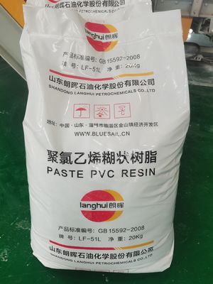 Resina de pasta de PVC LF-51L con baja viscosidad de Brookfield, espesamiento mínimo de 24 horas y desespumación superior para cuero espumado y juguetes