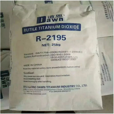 Dawn Titanium R-2195 Rutilo TiO₂ con certificado de prueba de seguridad CPSIA, contenido de plomo no detectado y ftalatos restringidos no detectados