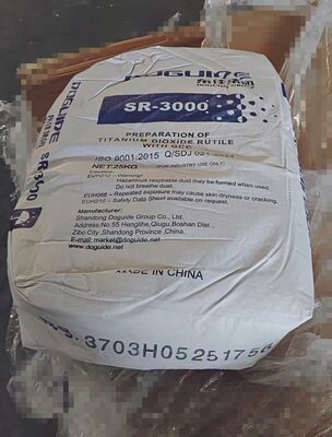 Dióxido de Titanio Rutilo SR-3000 Polvo Blanco con 75-77% de TiO2 Recubrimiento Inorgánico de Zr y Al y Tratamiento Orgánico