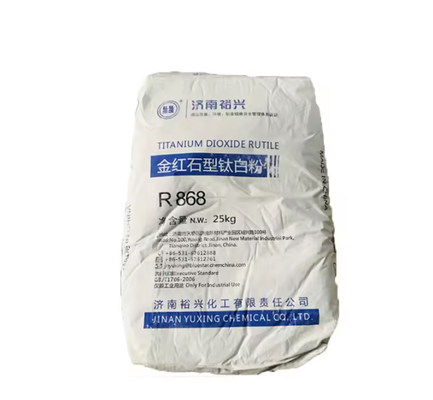 Dióxido de titanio rutilo de proceso de sulfato BLUESTAR Jinan Yuxing R868 con recubrimiento inorgánico de Zr-Al, distribución de tamaño de partícula estrecha y alto brillo para recubrimientos industriales