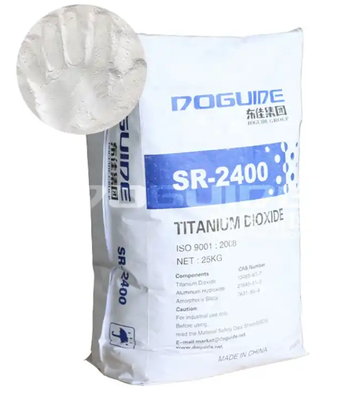 DOGUIDE SR-2400 Dióxido de titanio rútil con recubrimiento de sílice densa Si-Al para una alta claridad y resistencia al tinte y un residuo de tamiz muy bajo