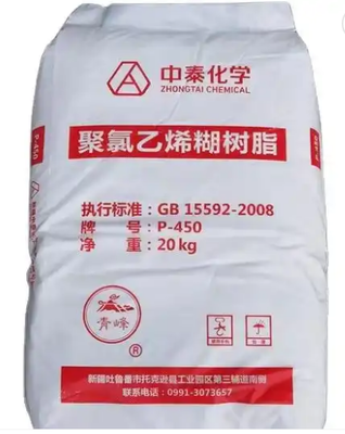 Resina de pasta de PVC de valor K medio Zhongtai P-450 con baja viscosidad y VCM residual bajo para productos de PVC blando