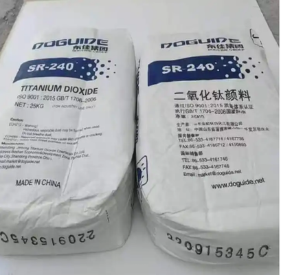 Dióxido de titanio rutilo SR-240 con contenido de TiO₂ ≥96.0%, contenido de rutilo ≥97.0% y poder reductor de tinte ≥185%