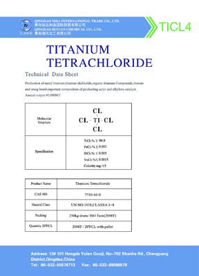 Embalaje líquido del tambor del tetracloruro 7550-45-0 del titanio