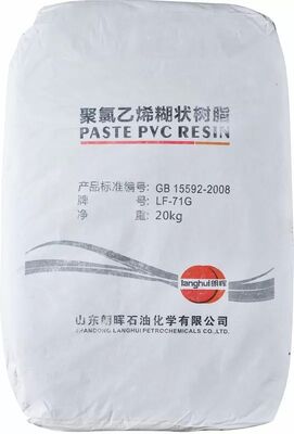 LF-71G Resina de pasta de PVC de alto polímero con alto grado de polimerización 1700±100, baja viscosidad de tipo B 3500±1500 mPa*s y VCM ultrabaja ≤5,0 μg/g