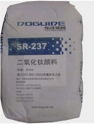 SR-237 Dióxido de titanio rútil con recubrimiento inorgánico de silicio-aluminio para un alto poder de ocultación en sistemas de recubrimiento a base de agua